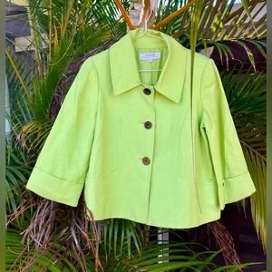 Tahari Light Green Jacket 3/4 Sleeves NWOT Size 8
